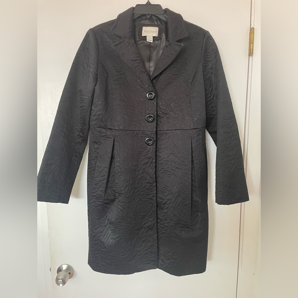 Embossed Rose Patterned Long Jacket